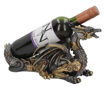 Guardian of the Grapes Steampunk Dragon Wine Holder - Click Image to Close